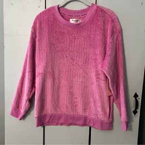 Juicy Couture Women's Pink Velour Embossed Pajama Top